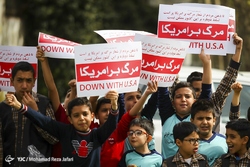 راهپیمایی ضداستکباری مردم تهران پس از اقامه نماز جمعه