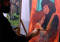 استقبال ویژه از آثار یک هنرمند ایرانی در نمایشگاه نقاشی استانبول + فیلم