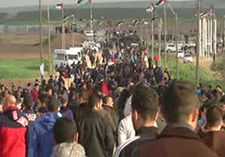 ده‌ها هزار فلسطینی، ستون‌های راهپیمایی بزرگ بازگشت + فیلم