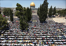 برپایی نمازجمعه در مسجدالاقصی با حضور صدها هزار فلسطینی + فیلم