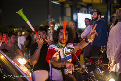 تماشا و شادی مردم همدان پس از پیروزی تیم ملی فوتبال مقابل مراکش