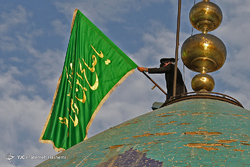 آيين تعويض پرچم گنبد حضرت عبدالعظيم(ع)