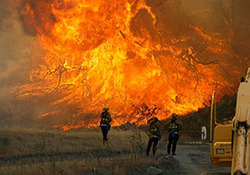 تصاویر هوایی از گستردگی آتش سوزی در کالیفرنیا +فیلم