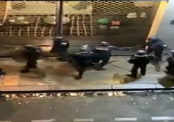 کتک زدن معترضان فرانسوی در یک رستوران به دست ماموران پلیس + فیلم