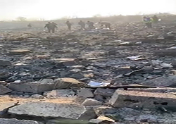 شدت سانحه سقوط هواپیمای اوکراینی از دوربین مداربسته یک کارگاه مبل‌سازى + فیلم