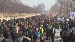 بازداشت خشونت آمیز یک معترض توسط پلیس فرانسه + فیلم