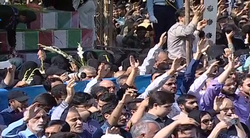 سخنان حماسی حجت الاسلام رئیسی در مراسم تشییع پیکر ۱۵۰ شهید گمنام + فیلم