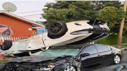تصادف مرگبار خودروی شاسی بلند با یک دستگاه تریلی + فیلم