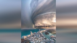 فیلمی از وقوع توفان تندری در خلیج فارس