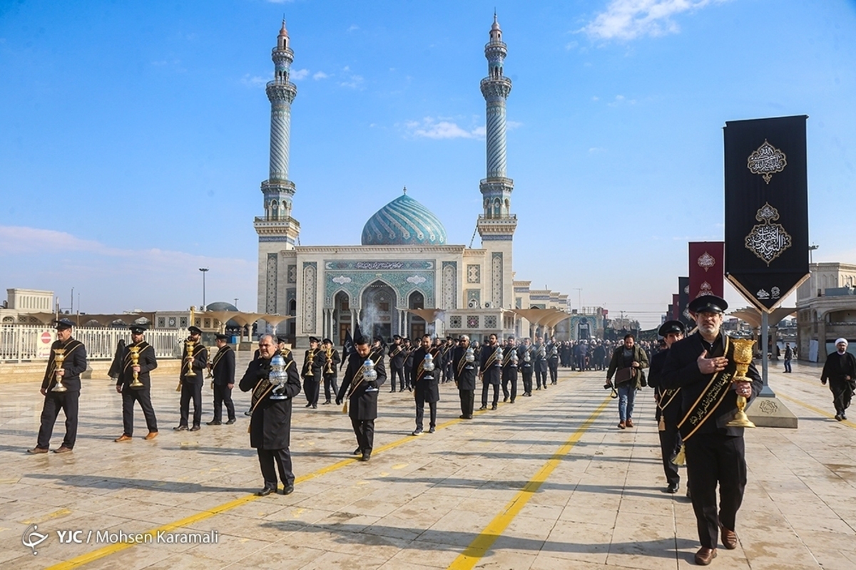 آیین غبارروبی مسجد مقدس جمکران در آستانه نیمه شعبان