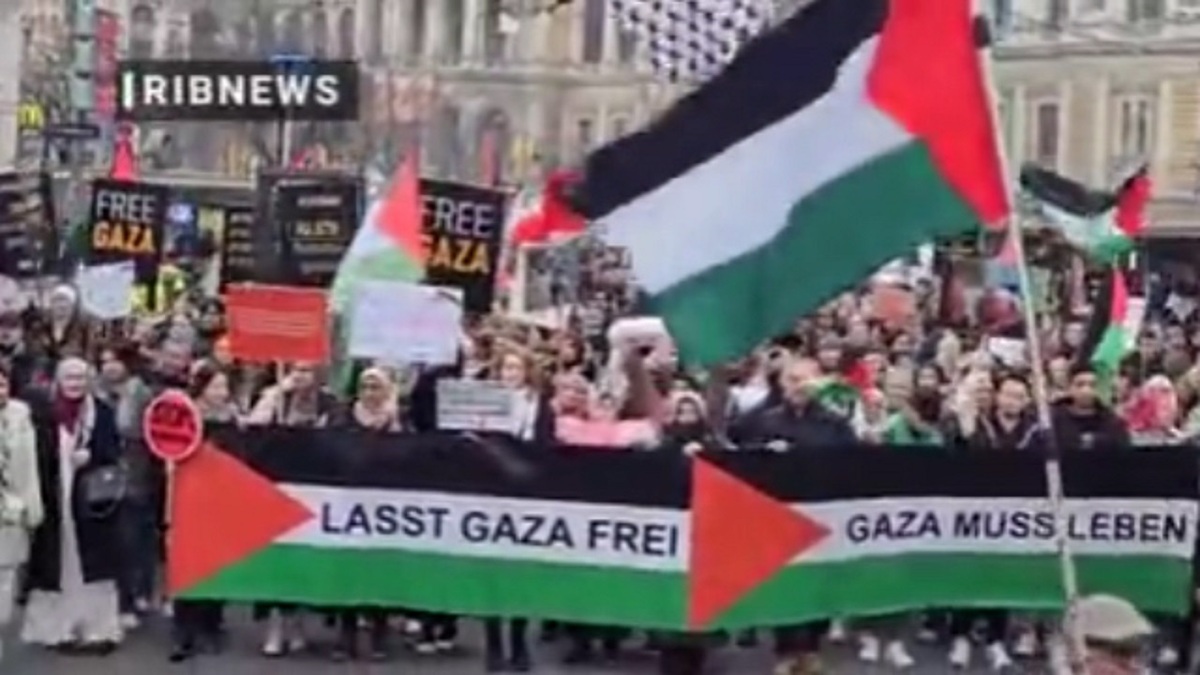 تظاهرات گسترده در انگلیس در همبستگی با غزه + فیلم